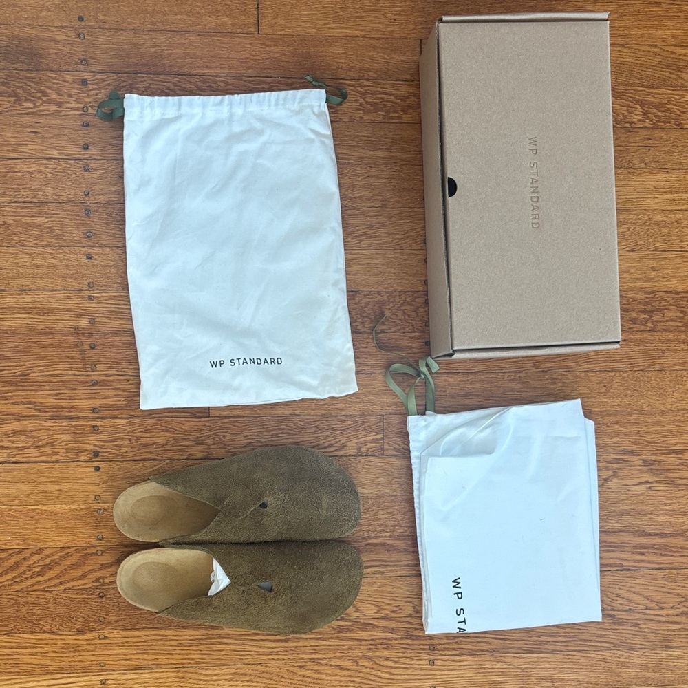 WP Standard Mr Grumpy Mules Olive Suede